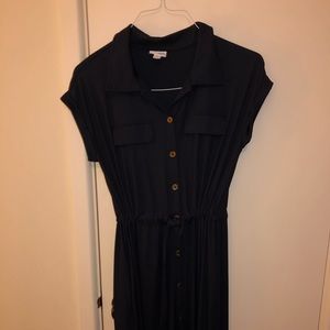 LuLaRoe button down short sleeve dress, waist tie
